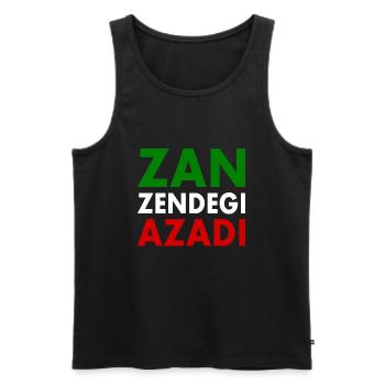 Zan zendegi azadi women life freedom - Männer Premium Bio Tank Top - Schwarz - Vorne - Michal (187cm)