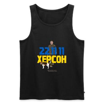 Kherson Ukraine Tag der Befreiung - Männer Premium Bio Tank Top - Schwarz - Vorne - AI Model Male 178 light (178cm)