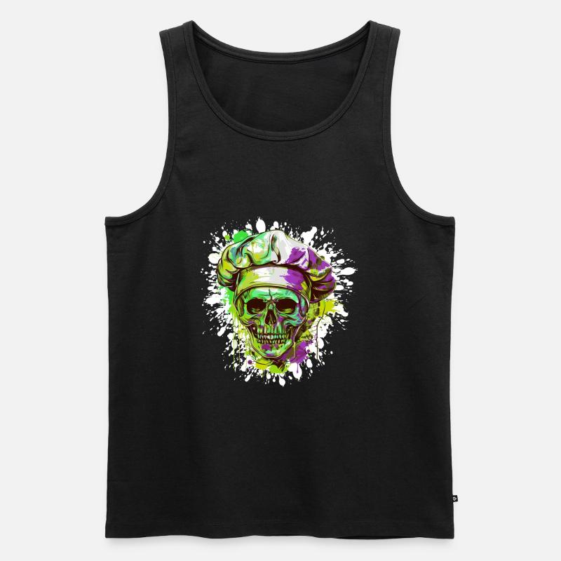 Chefkoch Totenkopf - Männer Premium Bio Tank Top - Schwarz