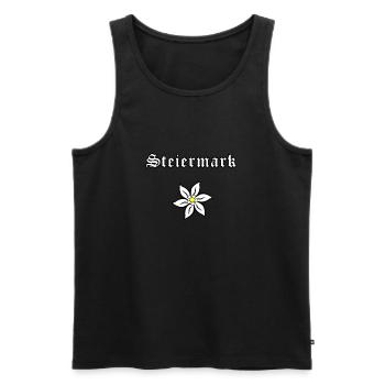 Edelweiß - Steiermark - Männer Premium Bio Tank Top - Schwarz - Vorne - Michal (187cm)