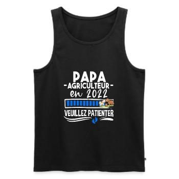 Papa Agriculteur Agriculture 2022 Bébé Naissance - Débardeur bio Premium Homme - noir - Devant - Michal (187cm)