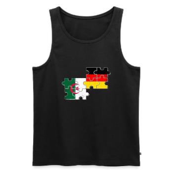Algérie Allemagne Drapeau Algérien Allemand - Débardeur bio Premium Homme - noir - Devant - Michal (187cm)
