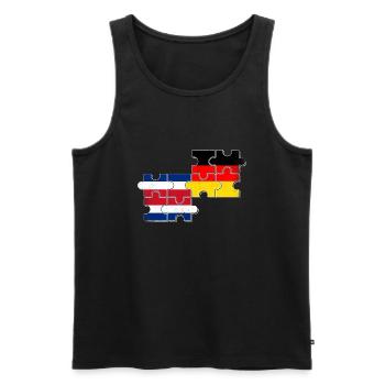 Costa Rica Deutschland Flagge - Männer Premium Bio Tank Top - Schwarz - Vorne - Michal (187cm)