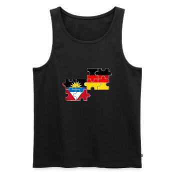 Antigua und Barbuda Deutschland Flagge - Männer Premium Bio Tank Top - Schwarz - Vorne - Michal (187cm)