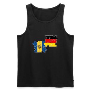 Barbados Deutschland Flagge - Männer Premium Bio Tank Top - Schwarz - Vorne - AI Model Male 178 light (178cm)