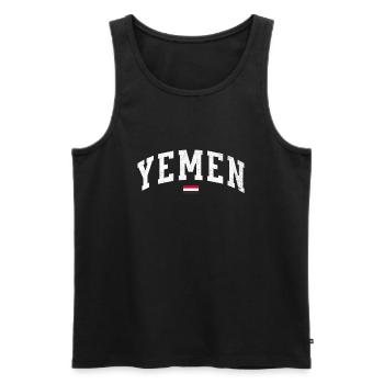 Soutenez le Yémen : Yemeni Heritage Design - Débardeur bio Premium Homme - noir - Devant - Michal (187cm)