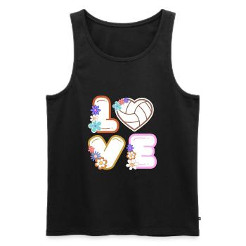 Volleyball Love Cute Volleyball Lover - Men's Premium Organic Tank Top - black - Front - Michal (187cm)