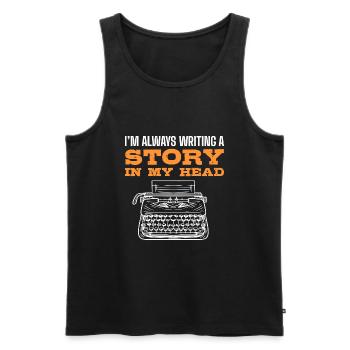 Author - Men's Premium Organic Tank Top - black - Front - Michal (187cm)