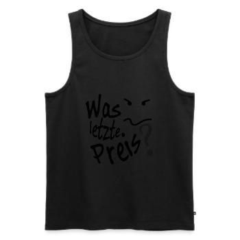Verhandlung Feilschen letzter Preis Geizhals Shirt - Männer Premium Bio Tank Top - Schwarz - Vorne - AI Model Male 178 light (178cm)