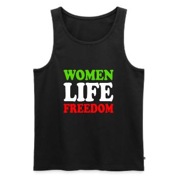 Women life freedom - Débardeur bio Premium Homme - noir - Devant - Michal (187cm)