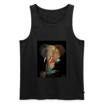 The King elephant - Débardeur bio Premium Homme - noir - Devant - AI Model Male 178 light (178cm)