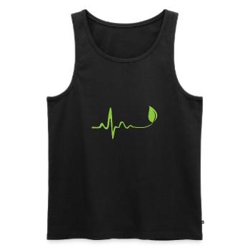 Vegan à rythme cardiaque - Débardeur bio Premium Homme - noir - Devant - Michal (187cm)