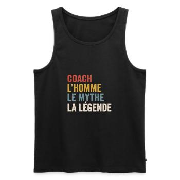 Coach l'homme le mythe la légende - Débardeur bio Premium Homme - noir - Devant - Michal (187cm)
