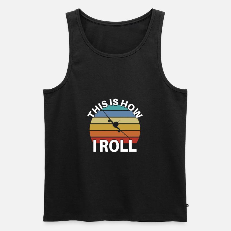 Flugzeugpilot Luftfahrt - Männer Premium Bio Tank Top - Schwarz