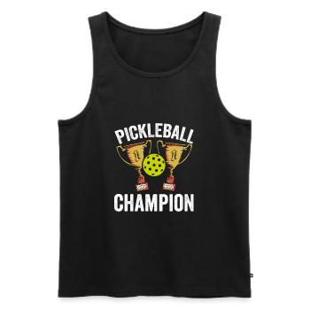 Pickleball Champion Pickleball - Men's Premium Organic Tank Top - black - Front - Michal (187cm)
