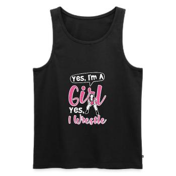 Yes I'm A Girl Yes I Wrestle - Männer Premium Bio Tank Top - Schwarz - Vorne - Michal (187cm)