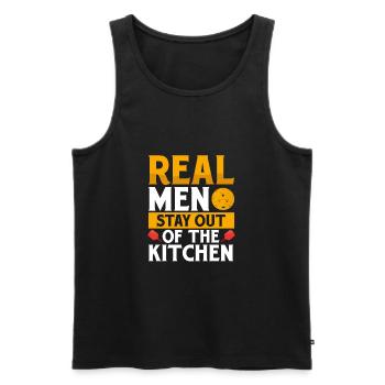 Funny Pickleball - Men's Premium Organic Tank Top - black - Front - AI Model Male 178 light (178cm)