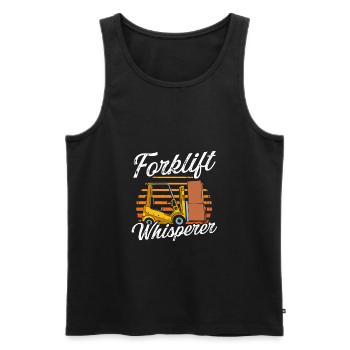Forklift Whisperer - Men's Premium Organic Tank Top - black - Front - AI Model Male 178 light (178cm)