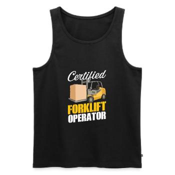 Certified Forklift Operator Forklift Driver - Men's Premium Organic Tank Top - black - Front - AI Model Male 178 light (178cm)