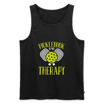 Pickleball - Men's Premium Organic Tank Top - black - Front - Michal (187cm)