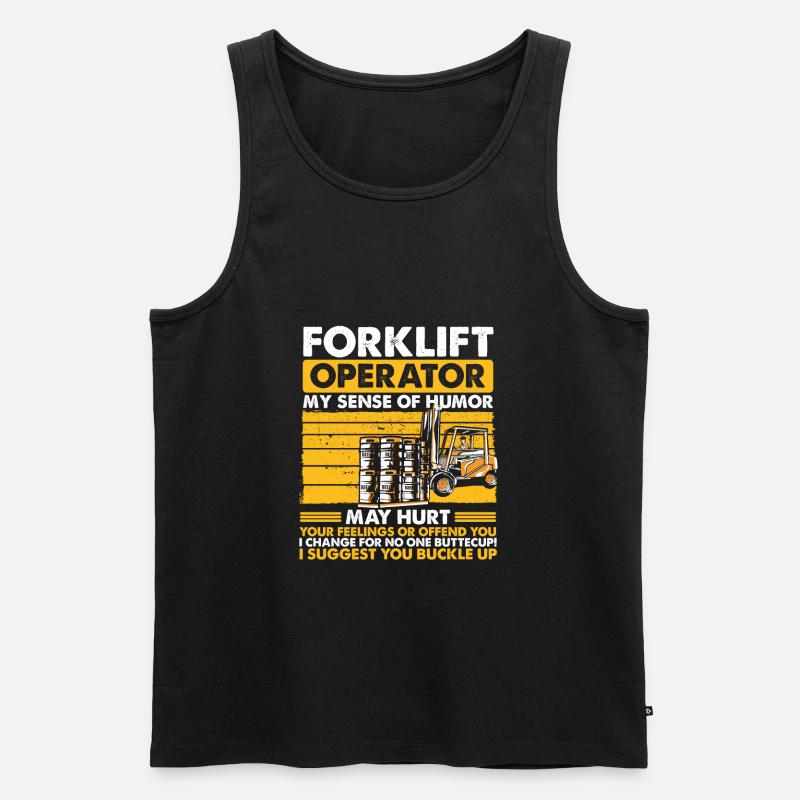 Gabelstapler Staplerfahrer Geschenk - Männer Premium Bio Tank Top - Schwarz