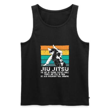 Grappling Brésilien JiuJitsu BJJ Cadeaux - Débardeur bio Premium Homme - noir - Devant - Michal (187cm)