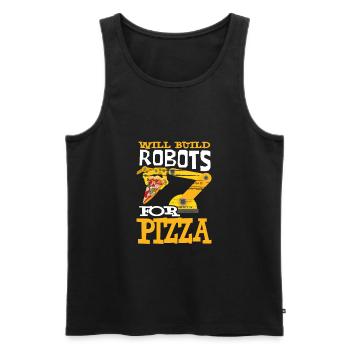 Roboter Pizza Robotertechniker Robotik - Männer Premium Bio Tank Top - Schwarz - Vorne - AI Model Male 178 light (178cm)