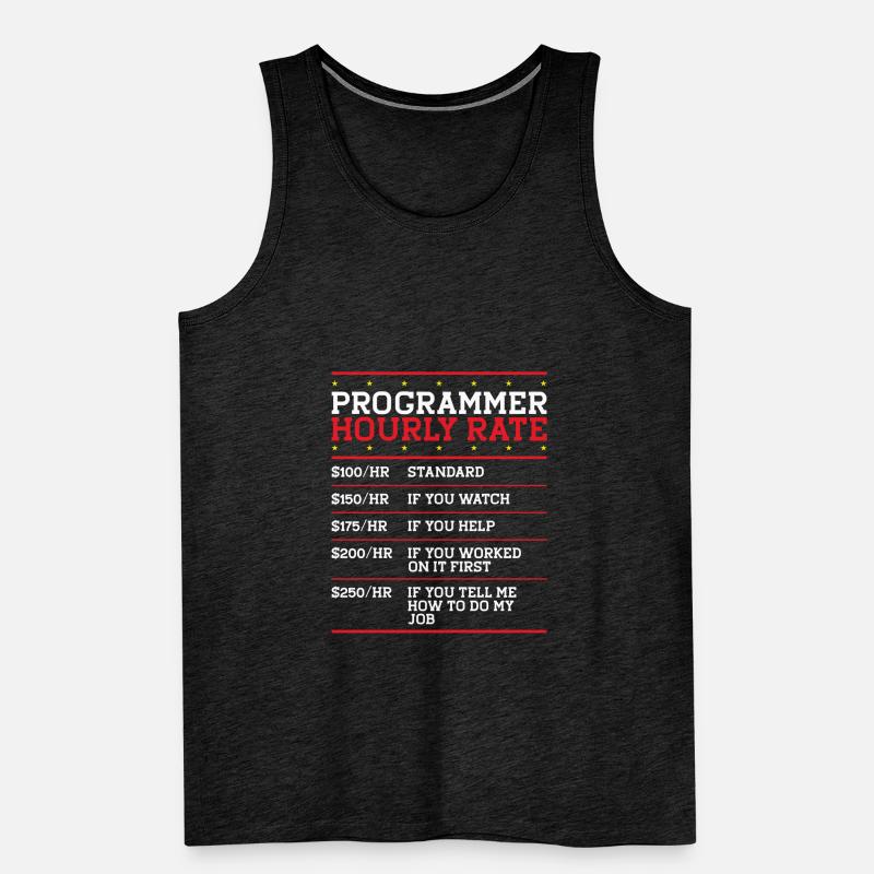 Programmeur Tarif horaire Support Codeur Main-d’œuvre IT Débardeur bio Premium Homme