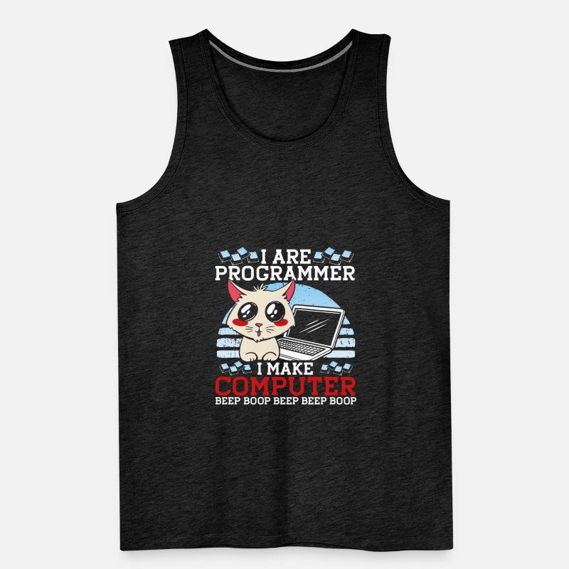 Katze Programmieren Coder Programmierer Männer Premium Bio Tank Top