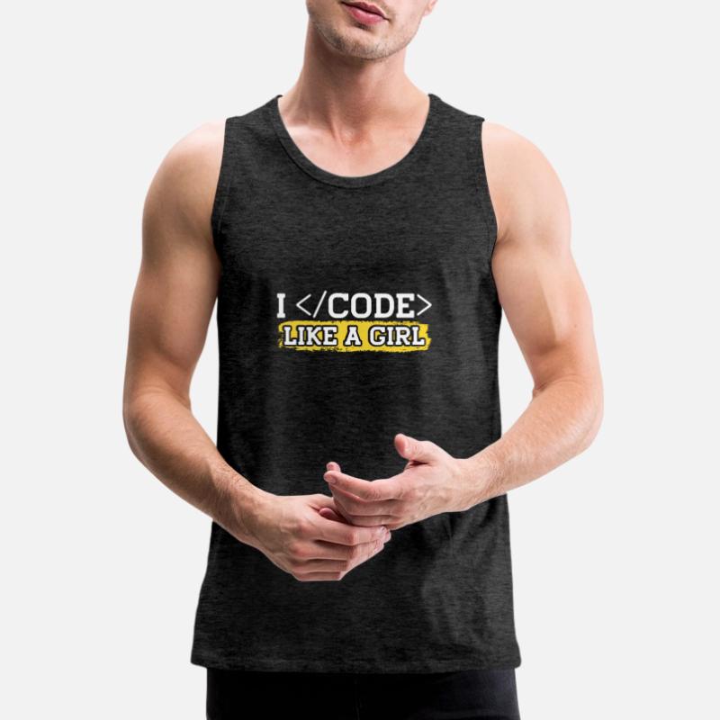 Codage comme une fille programmeur programmeur Coder Débardeur bio Premium Homme