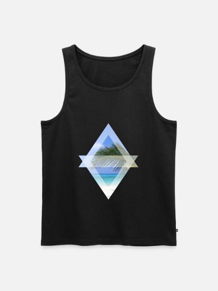 palm leaf - Men's Premium Organic Tank Top - black