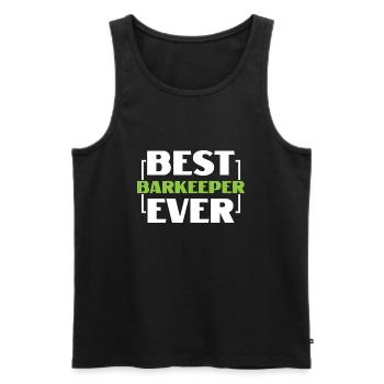 Best Barkeeper ever- Barkeeper shirt - Men's Premium Organic Tank Top - black - Front - AI Model Male 178 light (178cm)