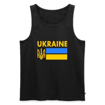 Ukraine - Débardeur bio Premium Homme - noir - Devant - Michal (187cm)