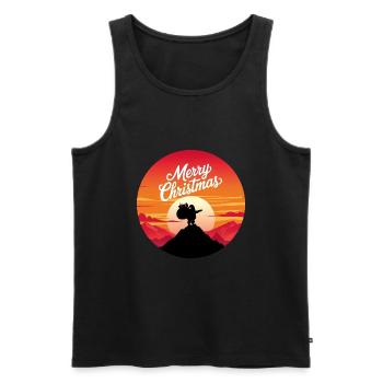 Weihnachtsmann auf dem Berg Merry Christmas - Männer Premium Bio Tank Top - Schwarz - Vorne - Michal (187cm)