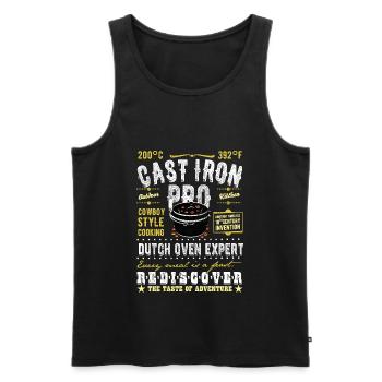 Cast Iron Pro Distressed Look - Männer Premium Bio Tank Top - Schwarz - Vorne - Michal (187cm)
