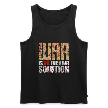 War is no solution | Krieg ist keine Lösung - Männer Premium Bio Tank Top - Schwarz - Vorne - AI Model Male 178 light (178cm)