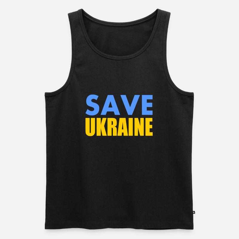 Save ukraine - Männer Premium Bio Tank Top - Schwarz