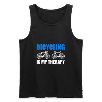 Fahrradfahren - Männer Premium Bio Tank Top - Schwarz - Vorne - Michal (187cm)