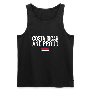Drapeau du Costa Rica et fier du Costa Rica - Débardeur bio Premium Homme - noir - Devant - Michal (187cm)