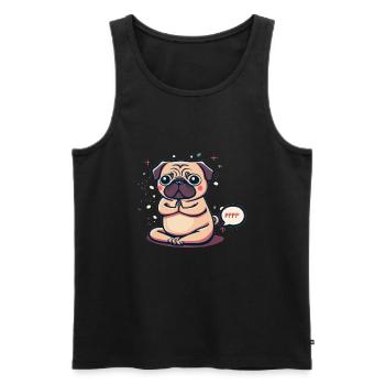 Pupsen Furzen Yoga Mops Lustig - Männer Premium Bio Tank Top - Schwarz - Vorne - AI Model Male 178 light (178cm)