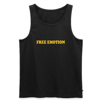 Free emotion - Men's Premium Organic Tank Top - black - Front - AI Model Male 178 light (178cm)