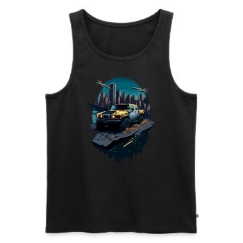Offroad-Abenteuer | 4x4 - Männer Premium Bio Tank Top - Schwarz - Vorne - AI Model Male 178 light (178cm)
