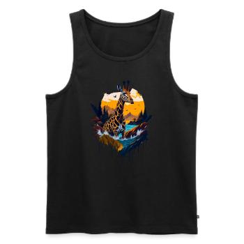 Belle girafe abstraite - Débardeur bio Premium Homme - noir - Devant - Michal (187cm)