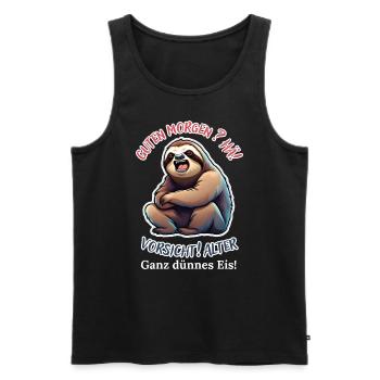 Good morning? Huh! Beware of old very thin ice - Men's Premium Organic Tank Top - black - Front - AI Model Male 178 light (178cm)