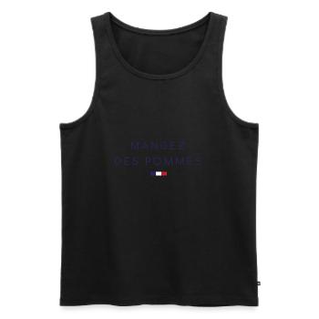 Mangez des pommes - Débardeur bio Premium Homme - noir - Devant - Michal (187cm)