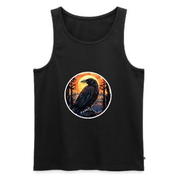 Krähe Halloween 2 - Männer Premium Bio Tank Top - Schwarz - Vorne - Michal (187cm)