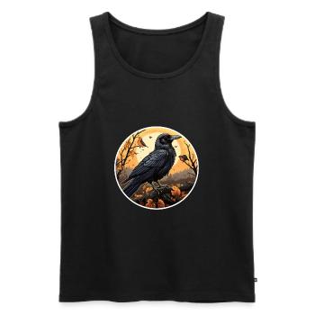 Krähe Herbst Halloween - Männer Premium Bio Tank Top - Schwarz - Vorne - Michal (187cm)