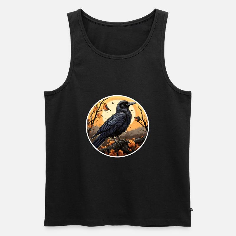 Krähe Herbst Halloween - Männer Premium Bio Tank Top - Schwarz