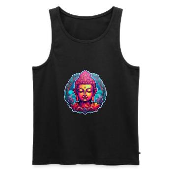 BuddhaBliss - Männer Premium Bio Tank Top - Schwarz - Vorne - AI Model Male 178 light (178cm)