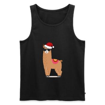Nicholas Noël Lama - Débardeur bio Premium Homme - noir - Devant - AI Model Male 178 light (178cm)